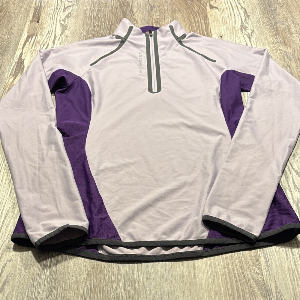 Second Skin  Purple and Gray Quarter-Zip Pullover size small